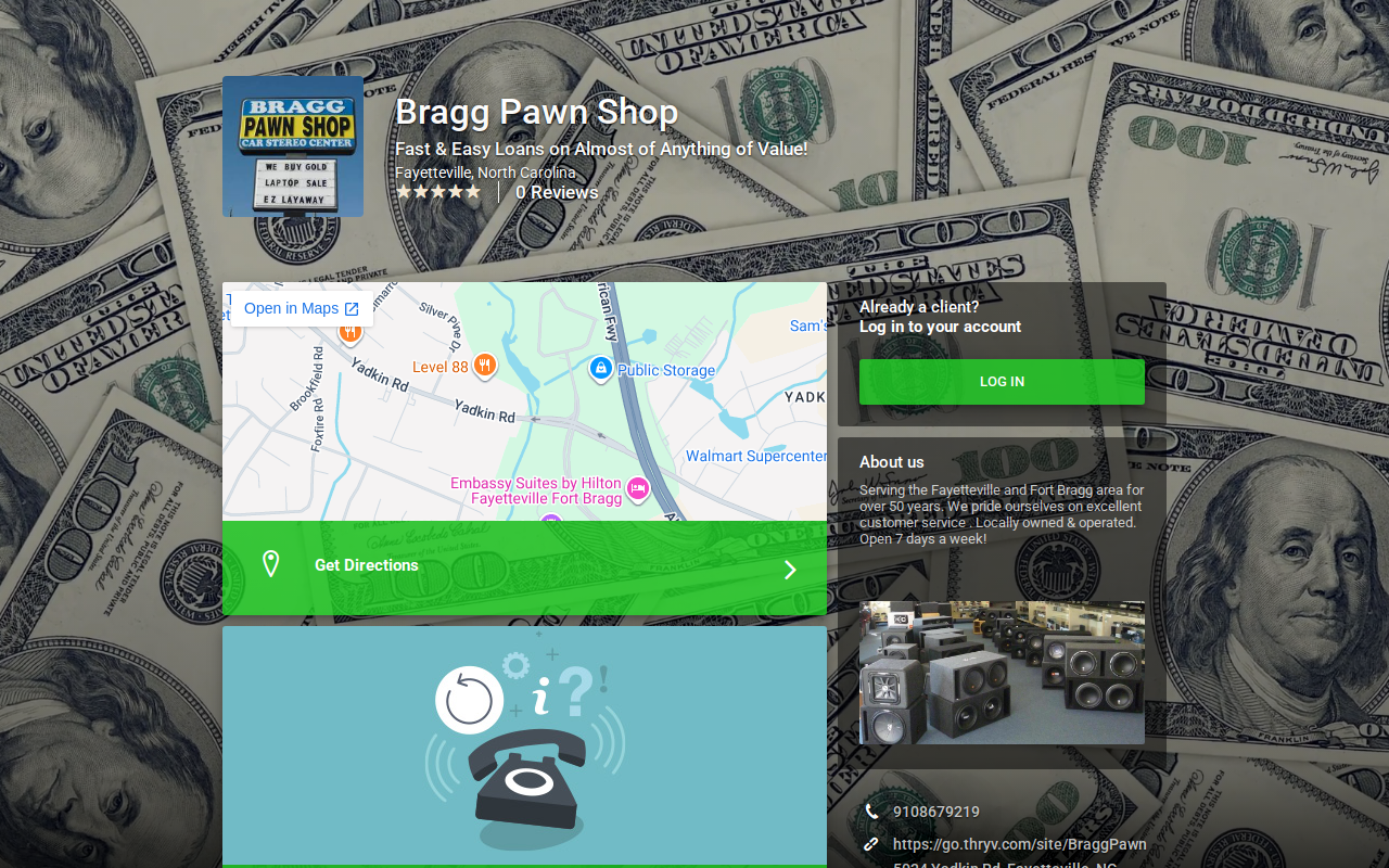 Bragg Pawn Shop website preview
