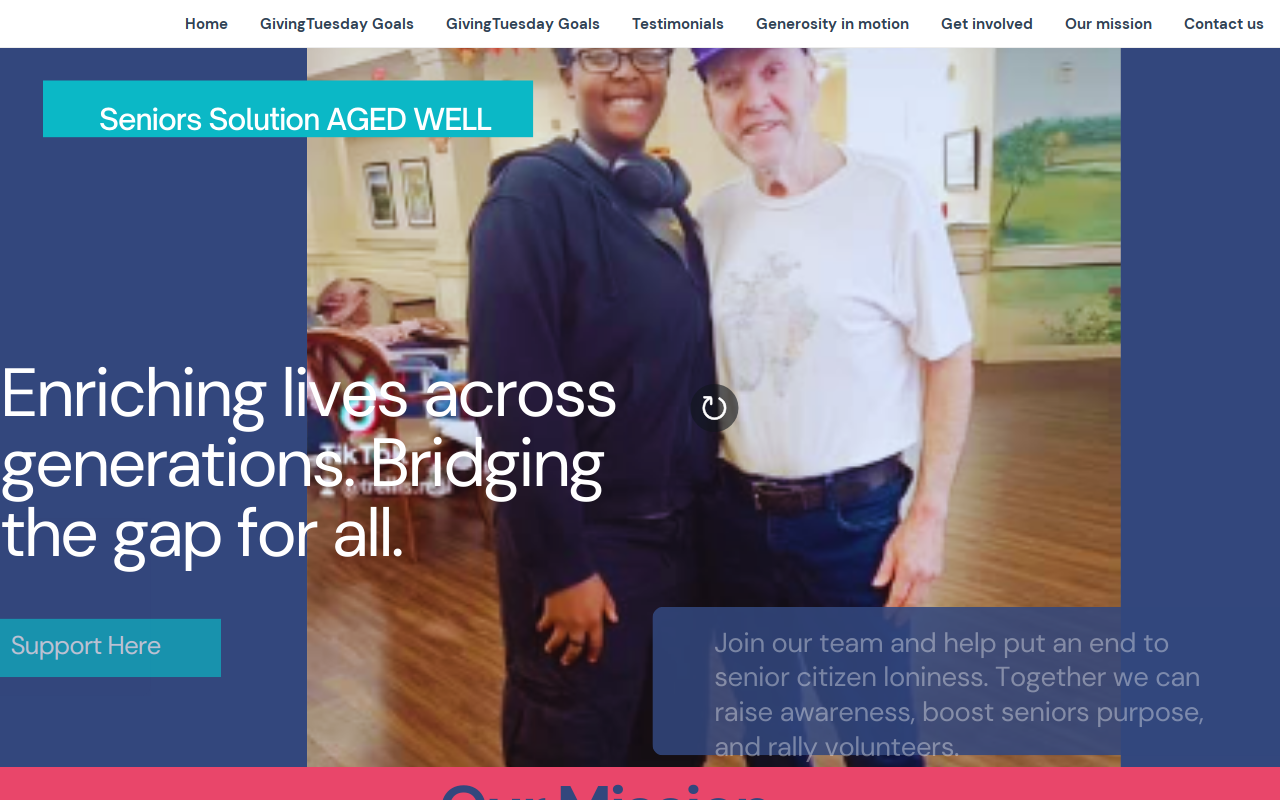 Aged Well Thrift Store website preview