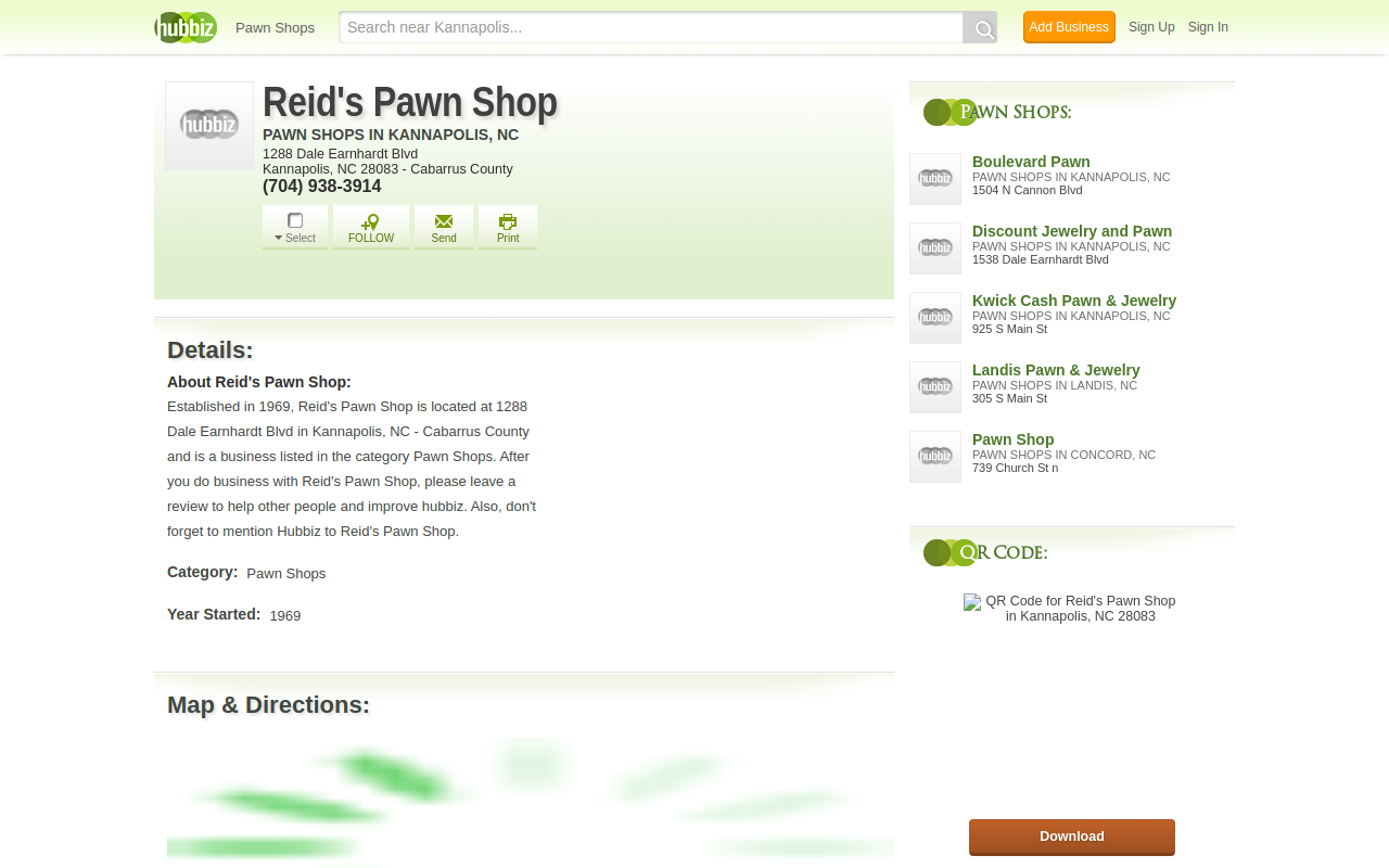 Reid's Pawn Shop website preview