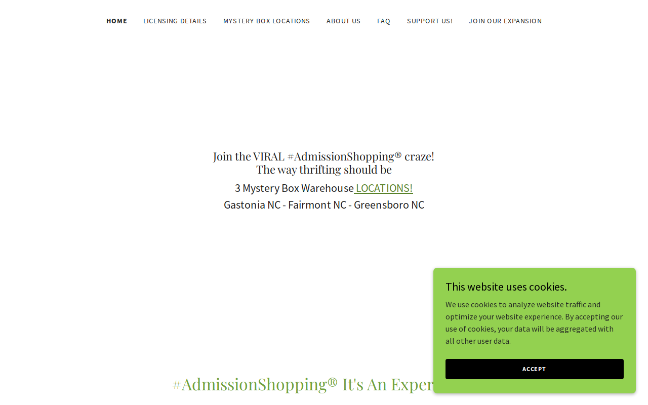 The Mystery Box Warehouse Salisbury website preview
