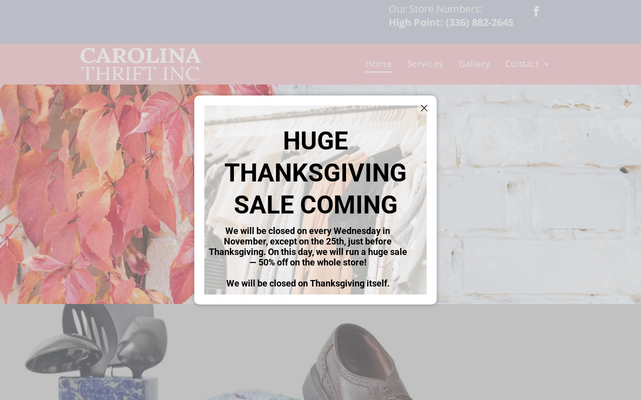 Carolina Thrift Store website preview