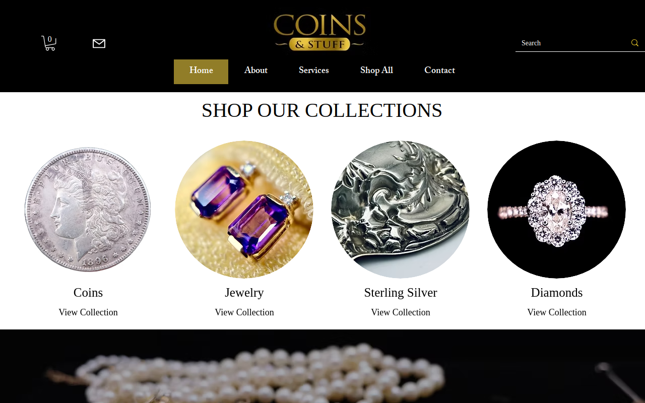 Coins & Stuff website preview