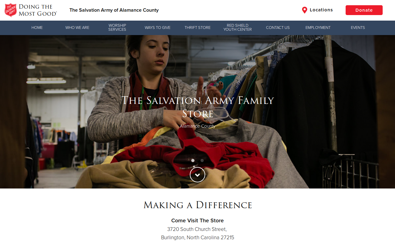 The Salvation Army Family Store website preview