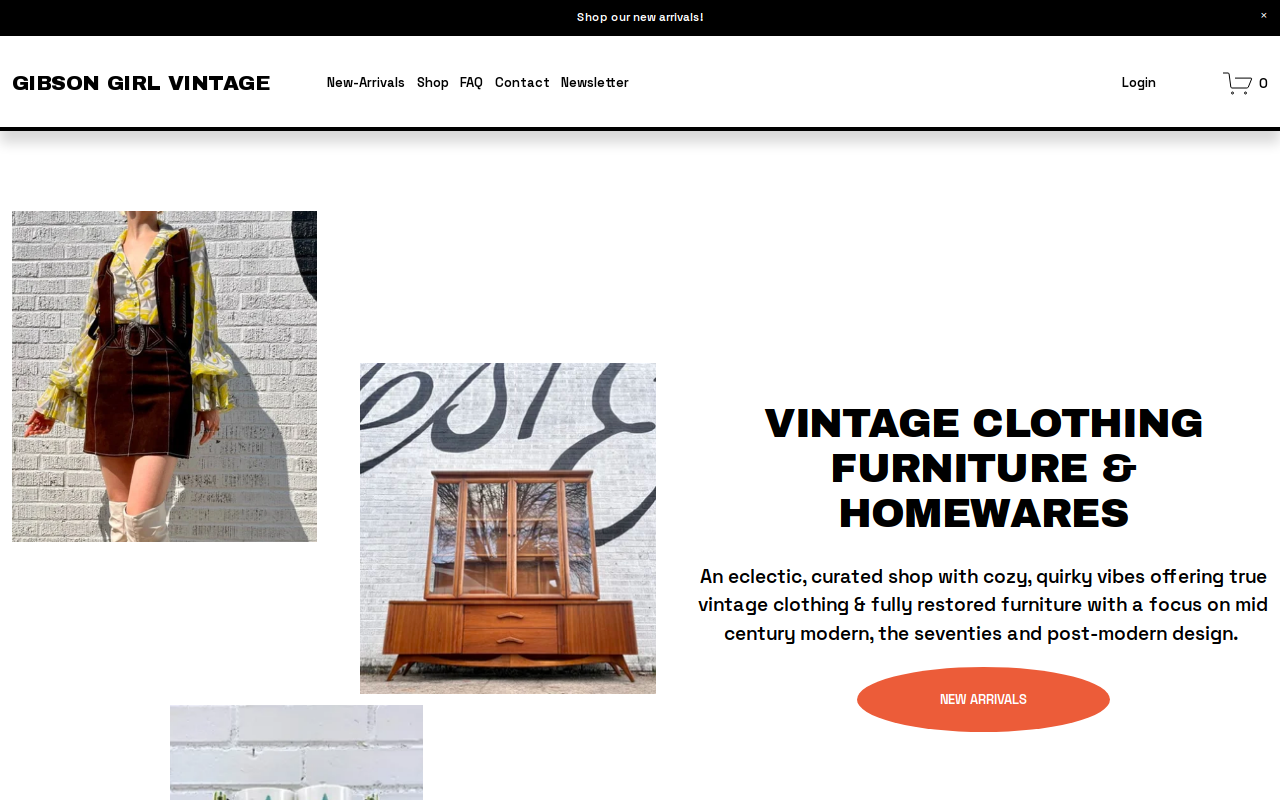 Gibson Girl Vintage website preview