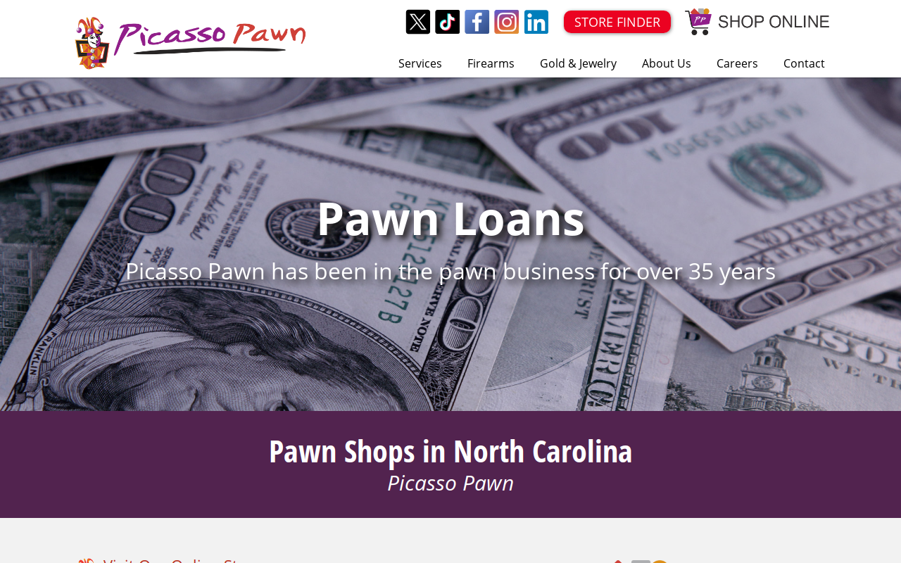 Picasso Pawn website preview