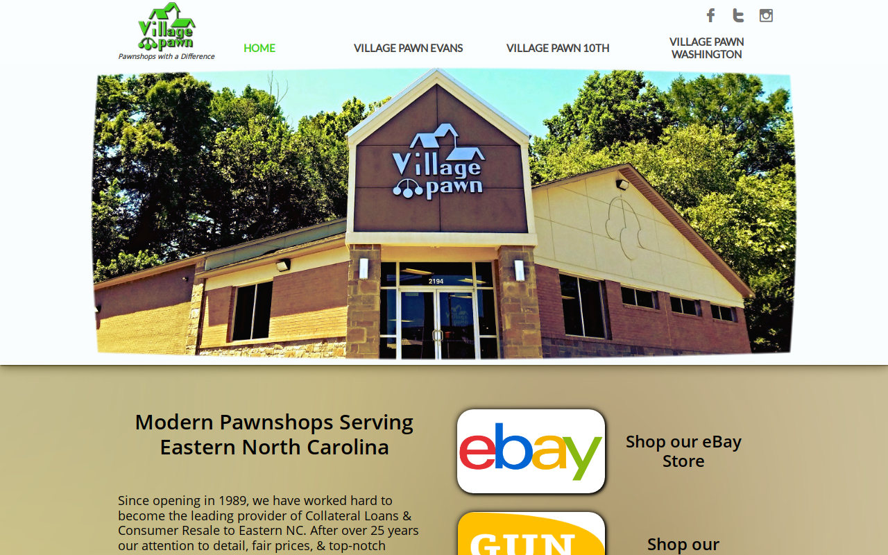 Village Pawn website preview