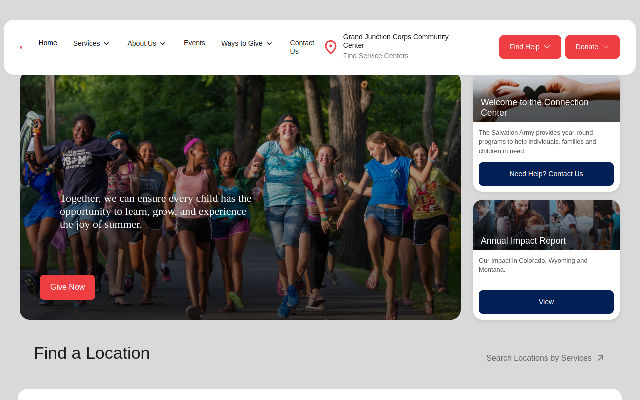 The Salvation Army Thrift Store website preview