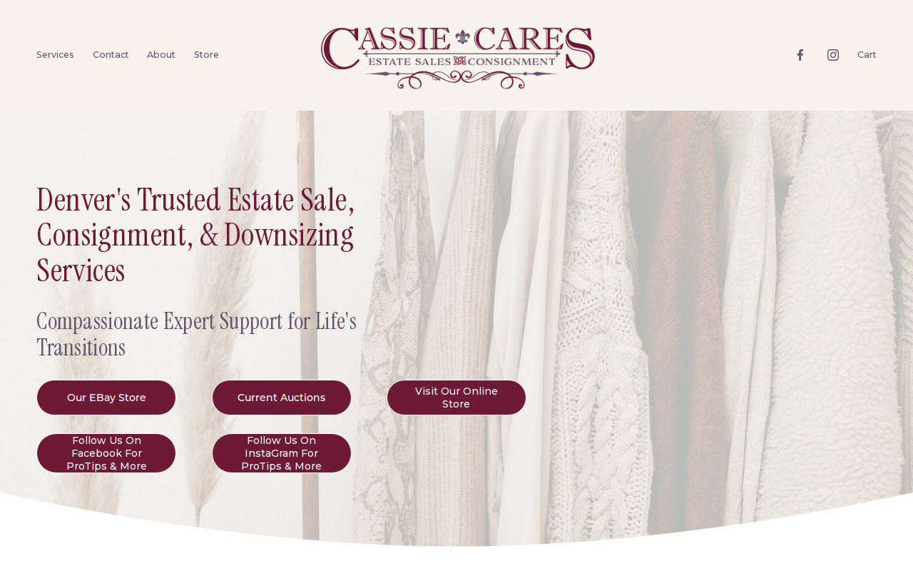 Cassie Cares Estate Sales and Consignment website preview