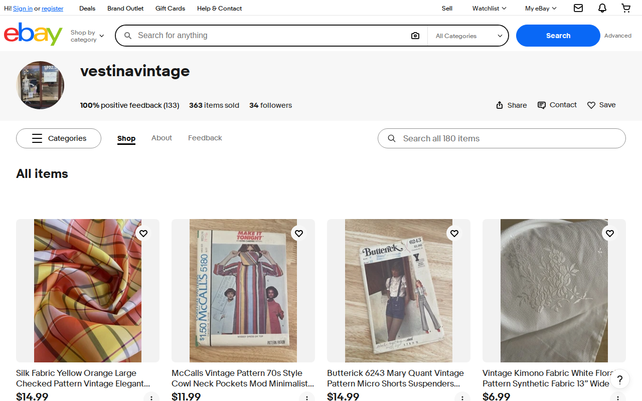 Vestina Vintage Studios website preview