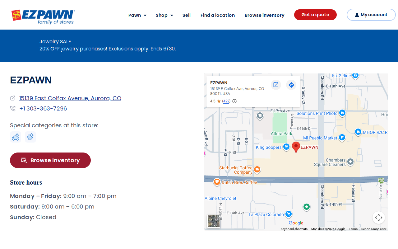 EZPAWN website preview