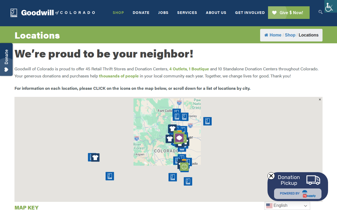 Goodwill of Colorado website preview