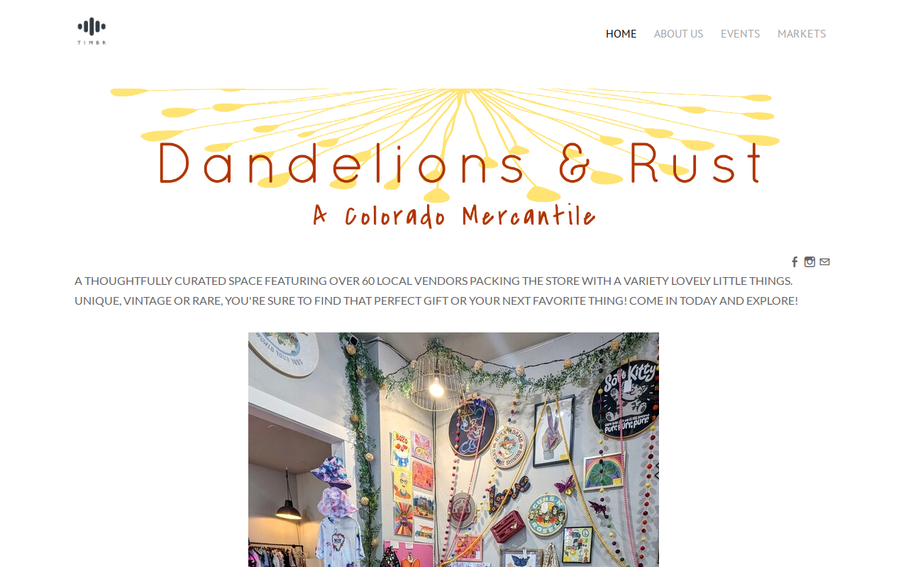 Dandelions & Rust website preview