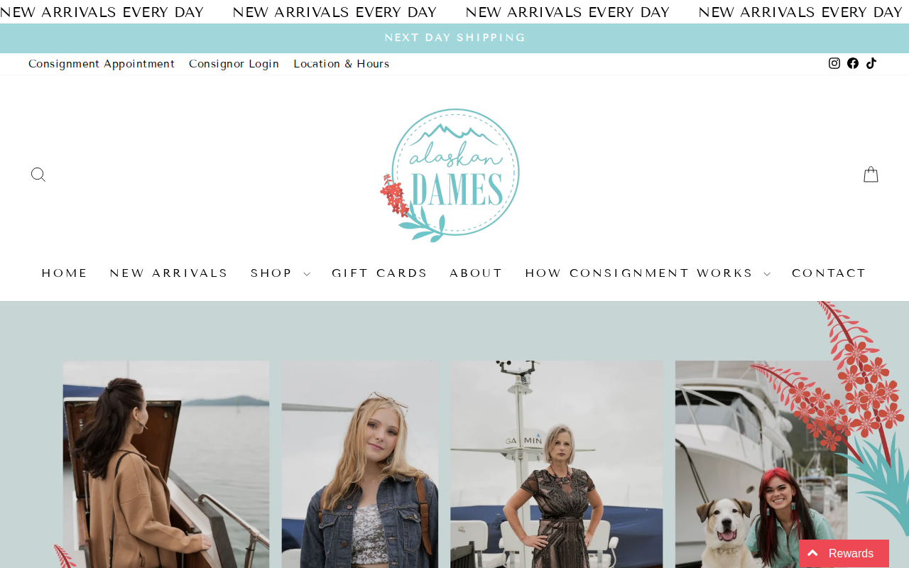 Alaskan Dames Consignment Shop website preview