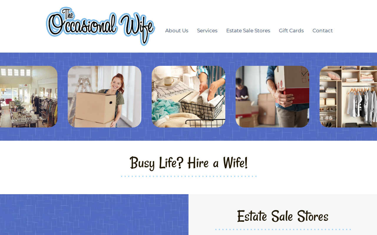 The Occasional Wife website preview
