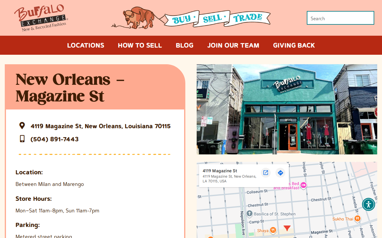 Buffalo Exchange website preview