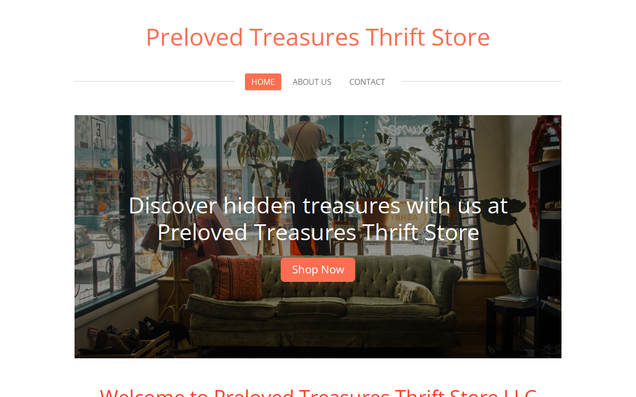 Preloved Treasures website preview