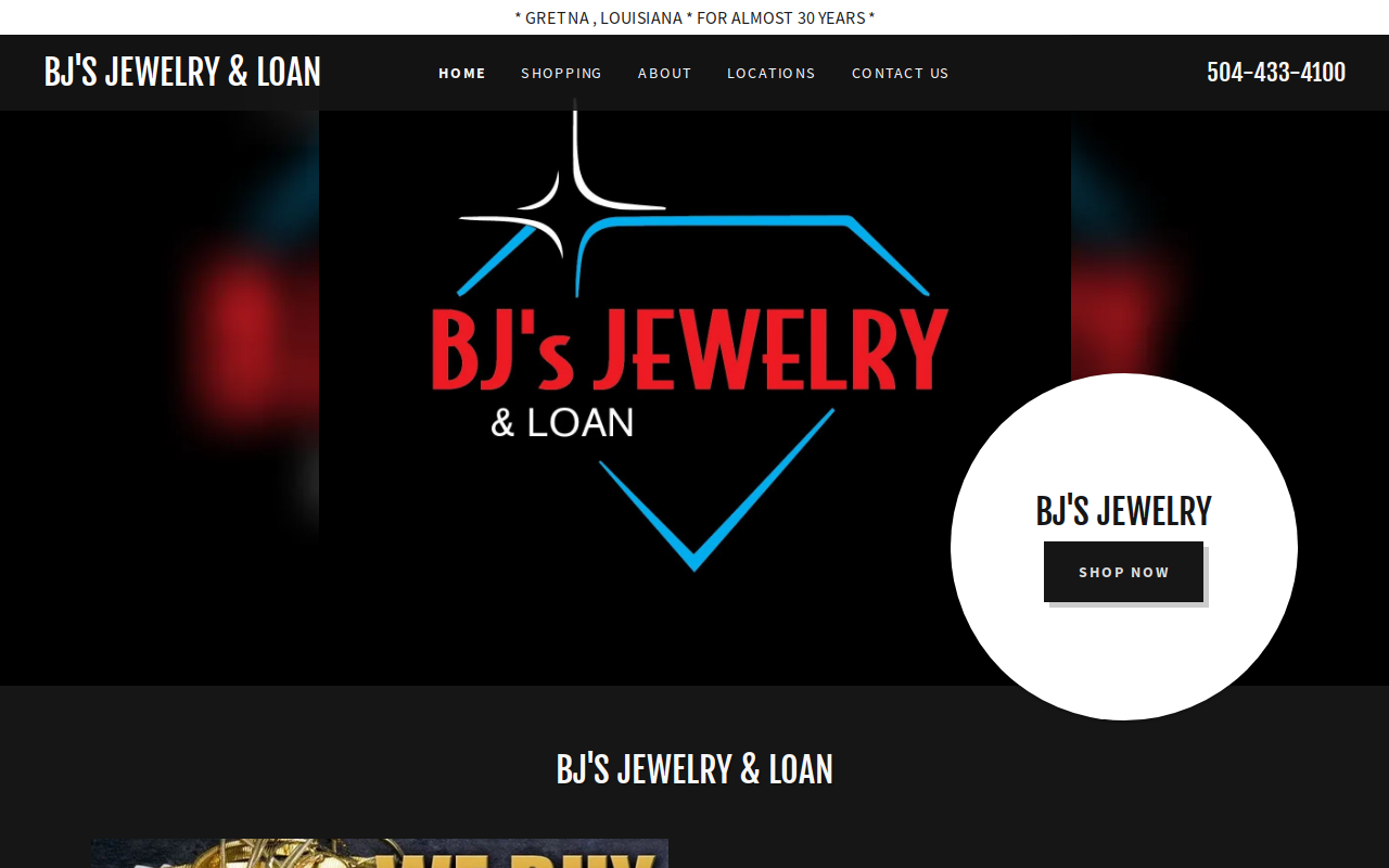 Bj's Jewelry & Loan Harvey website preview