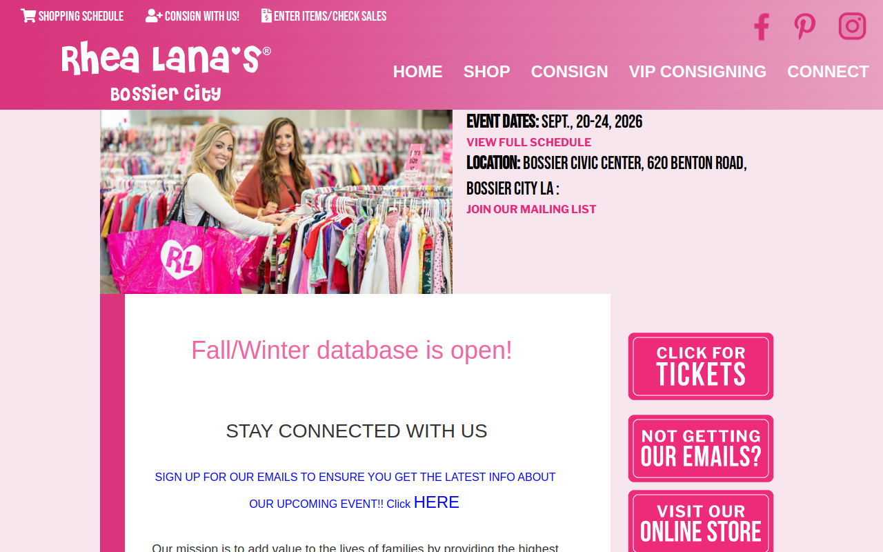 Rhea Lana's of Bossier City website preview