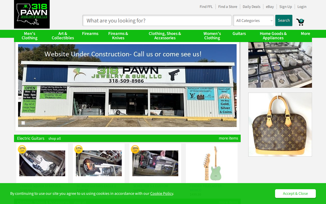 318 Pawn Jewelry & Gun website preview