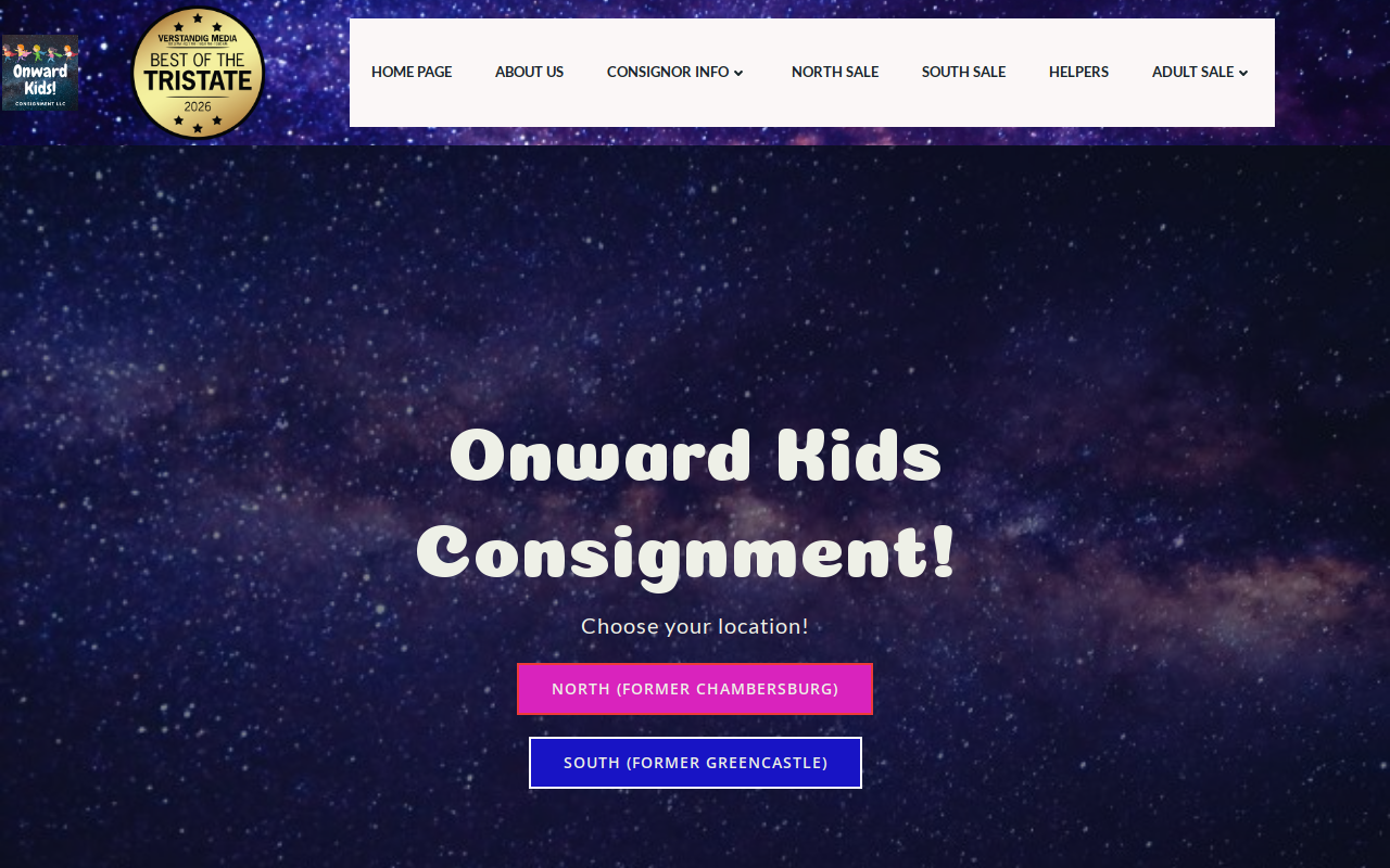 Onward Kids Consignment website preview