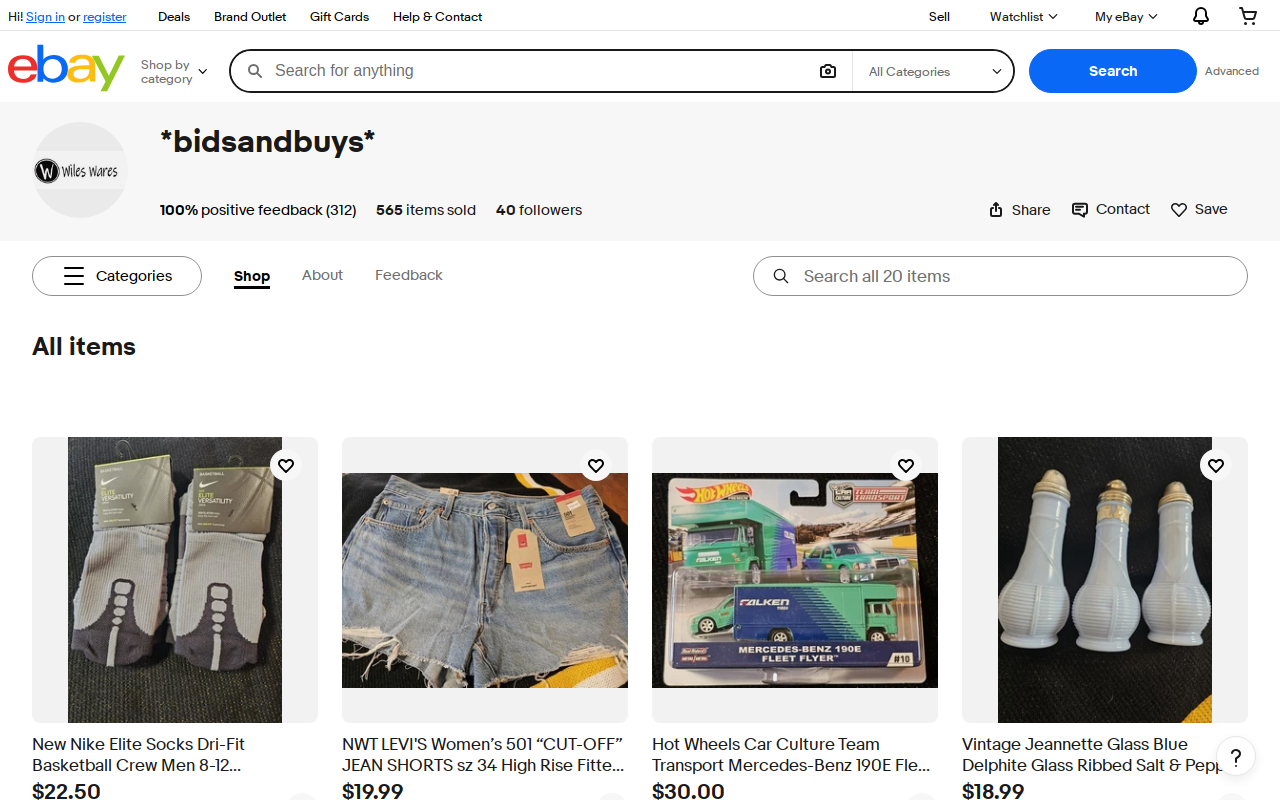 Wiles Wares website preview