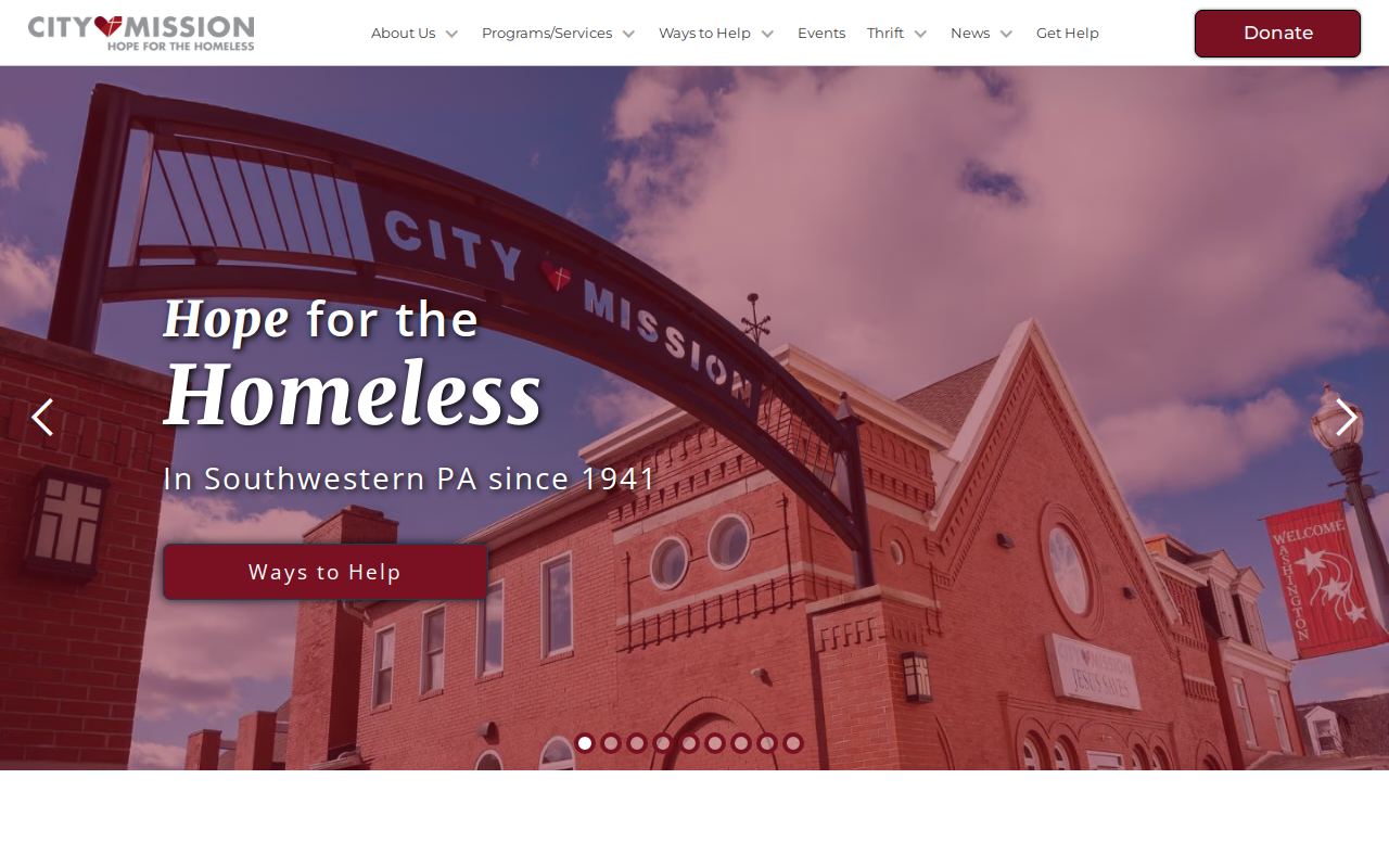 City Mission Thrift Store website preview