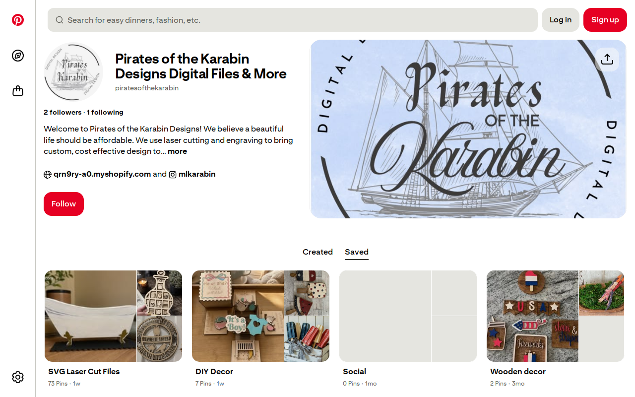 Pirates of the Karabin Designs website preview