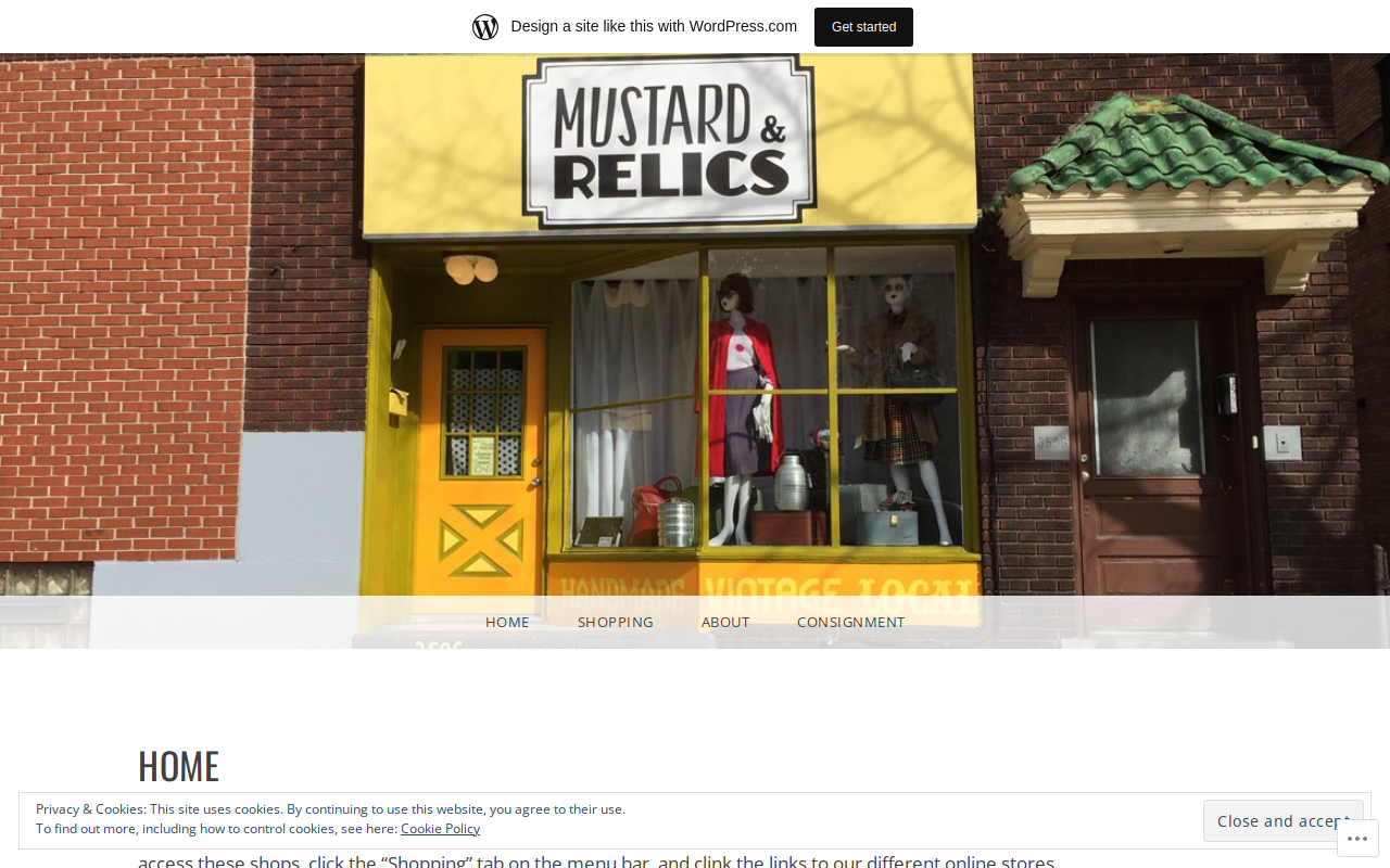 Mustard & Relics website preview