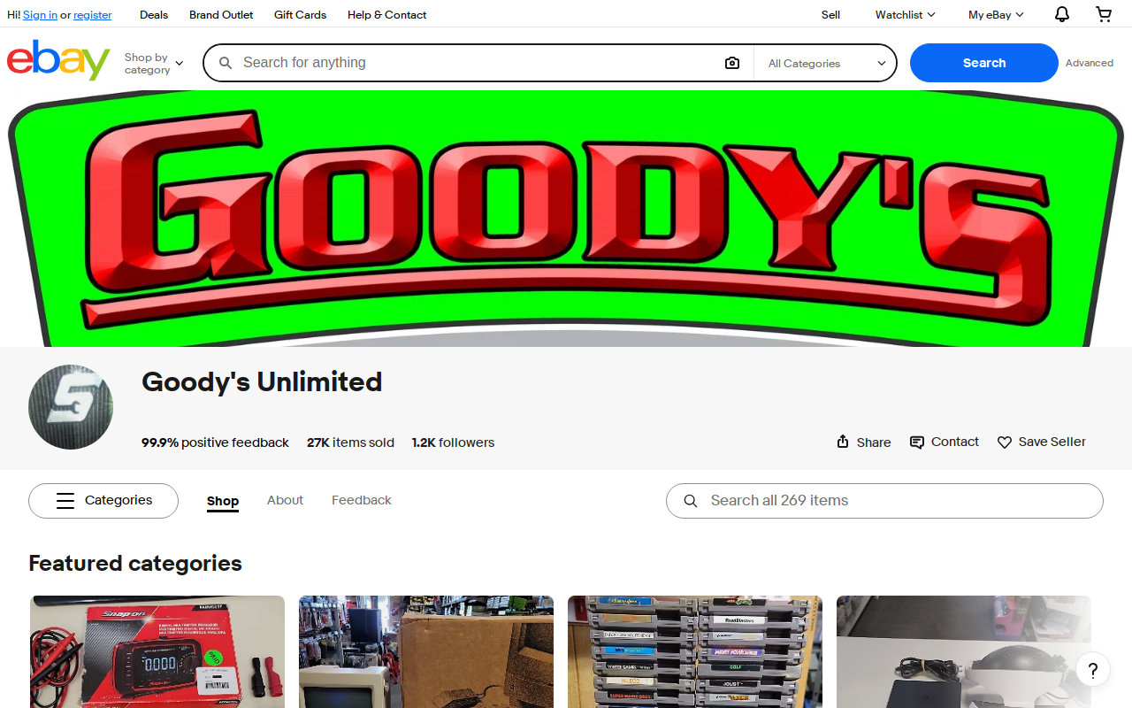 Goody's Unlimited website preview