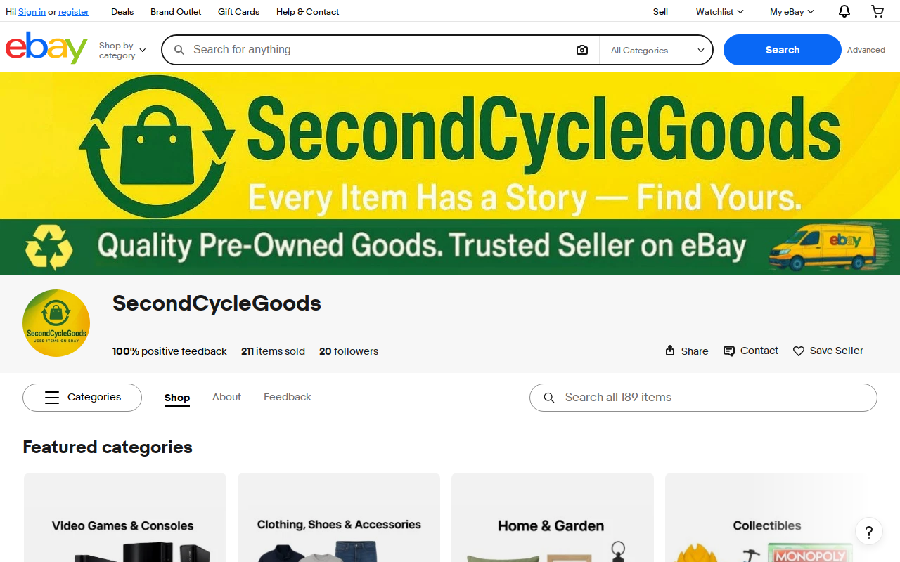 SecondCycleGoods website preview