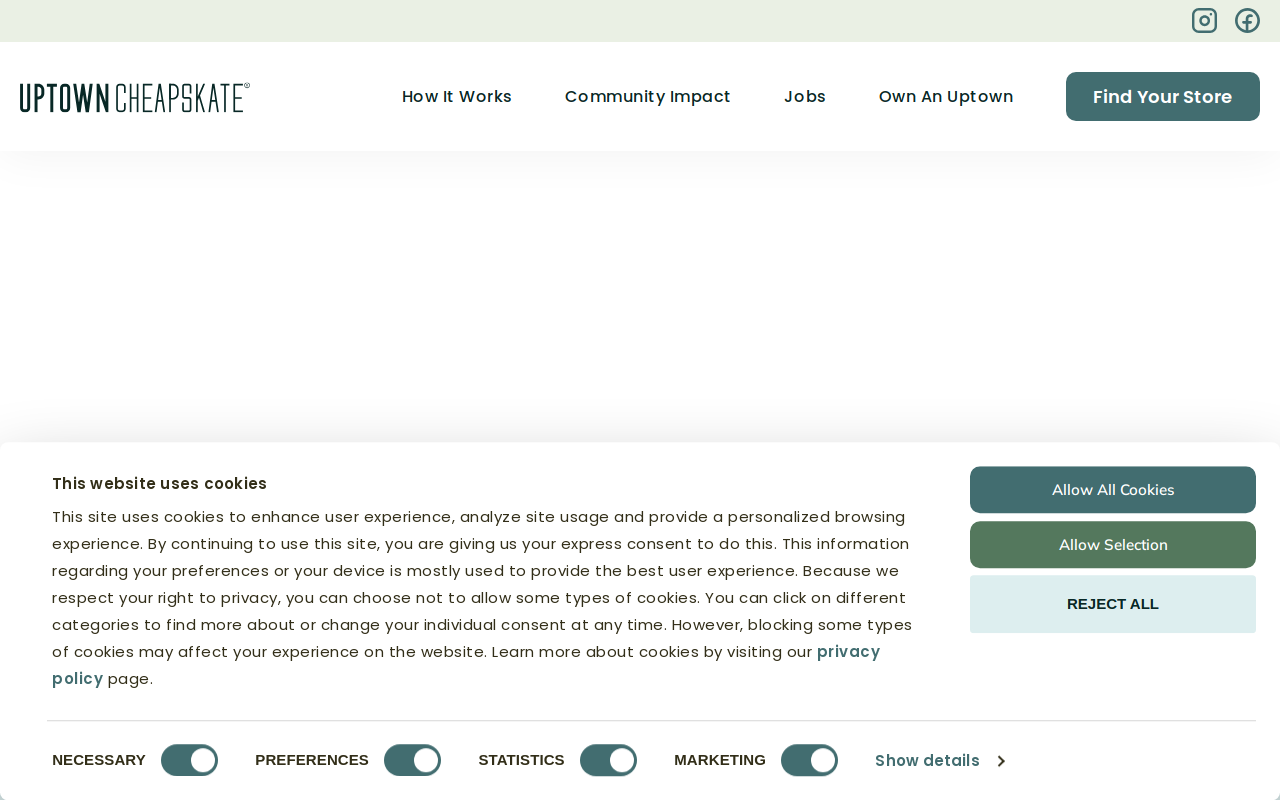 Uptown Cheapskate website preview