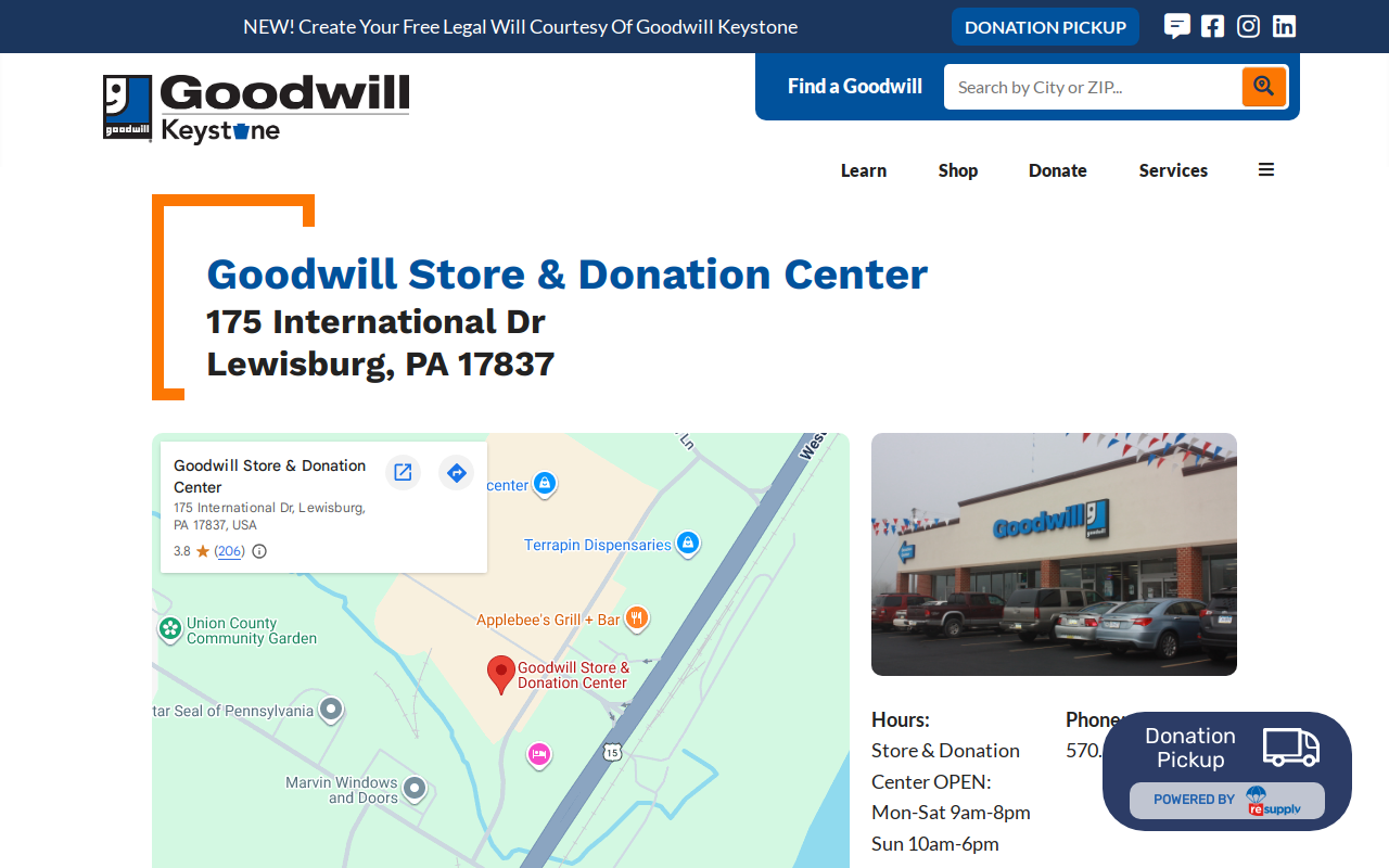 Goodwill Store and Donation Center website preview