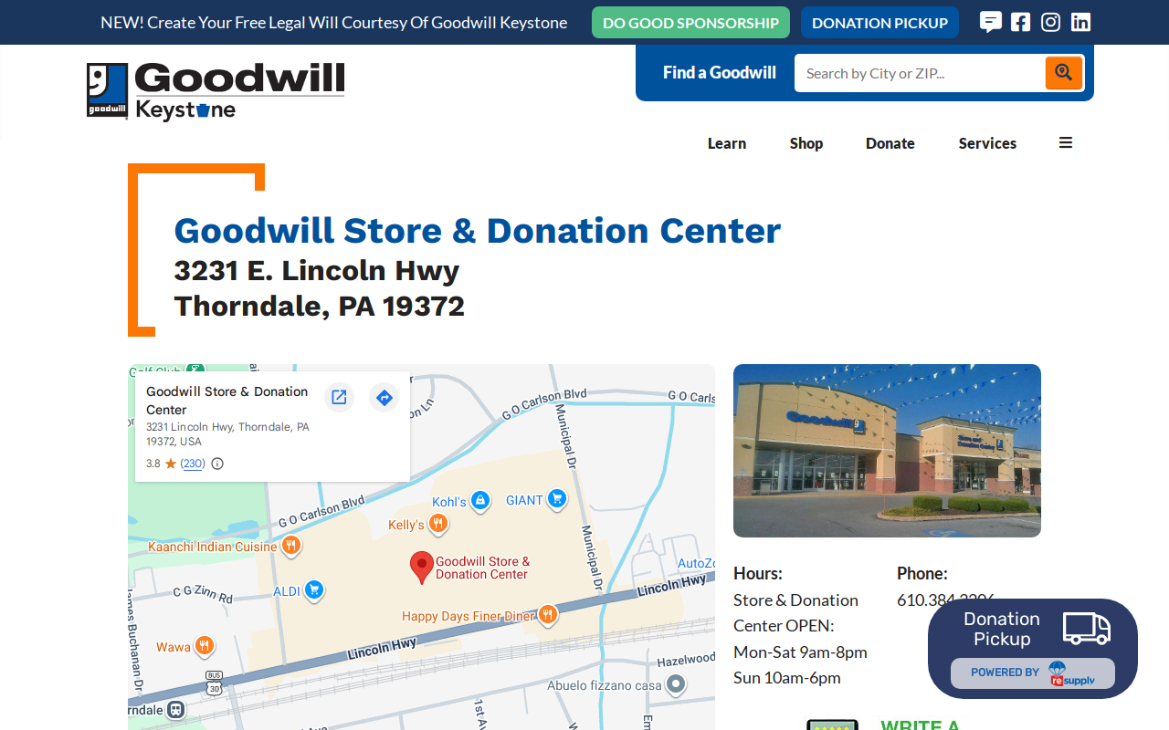 Goodwill Store & Donation Center website preview