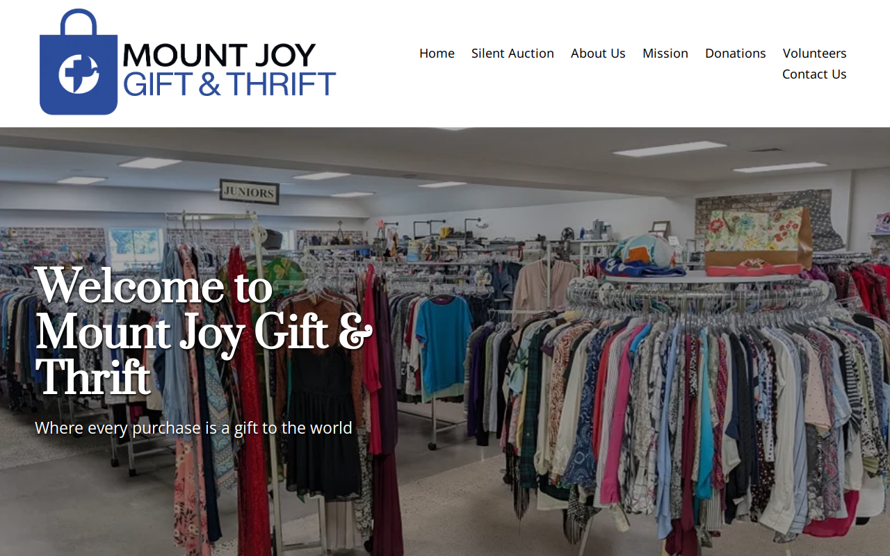 Mount Joy Gift & Thrift website preview