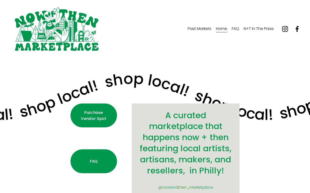 Now and Then Marketplace website preview