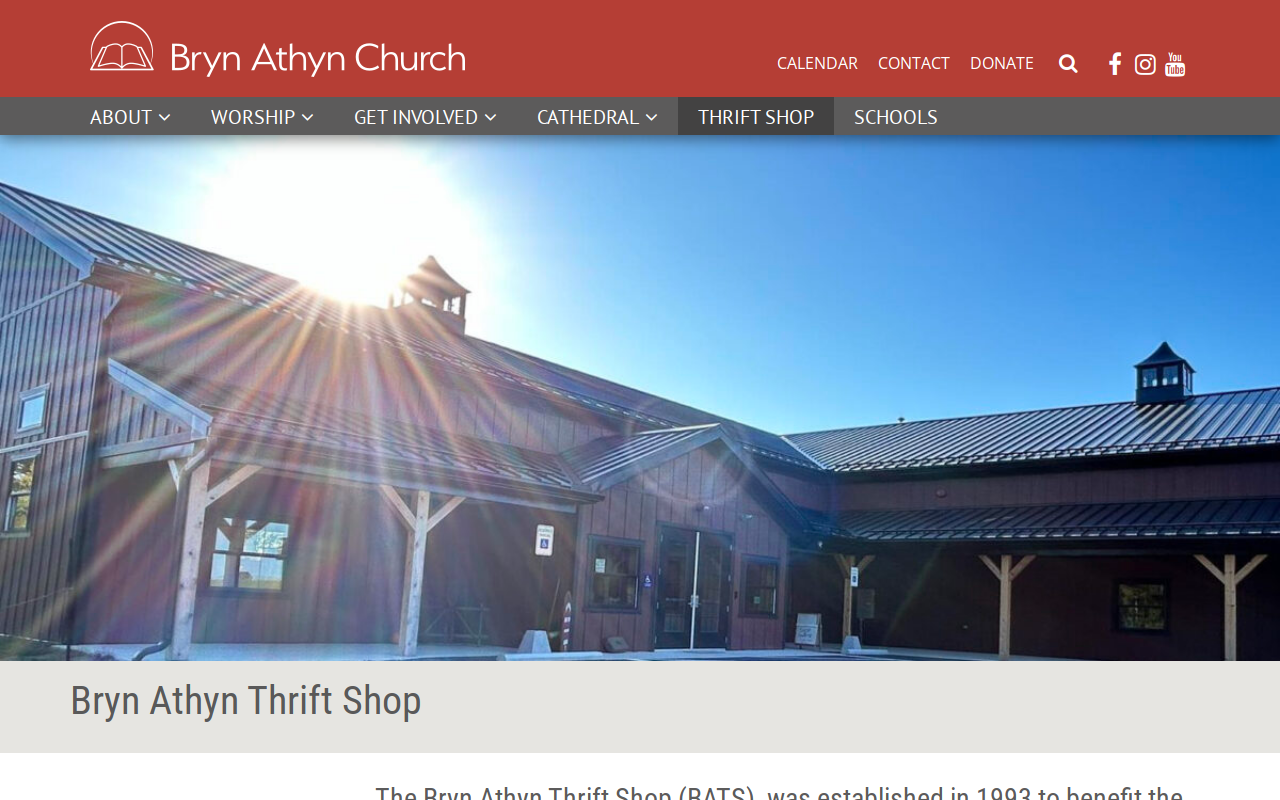 Bryn Athyn Thrift Shop website preview