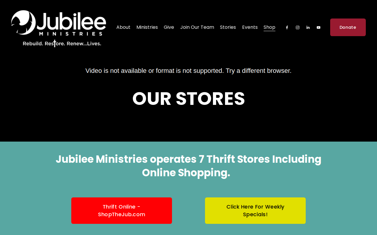 Jubilee Ministries website preview