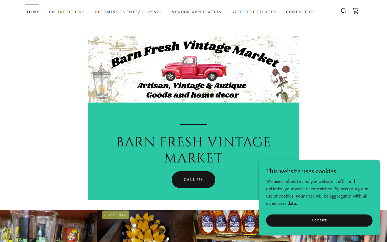 Barn Fresh Vintage Market website preview