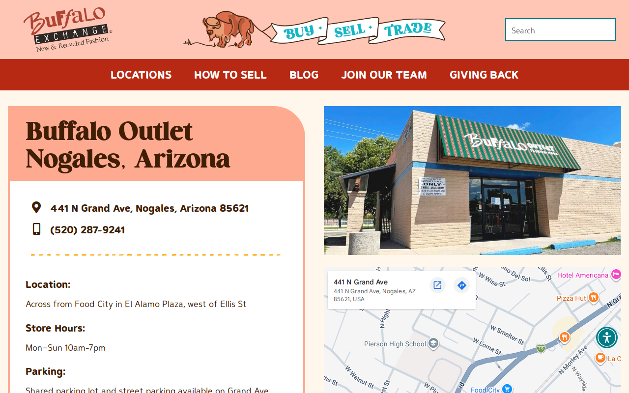 Buffalo Outlet Nogales website preview