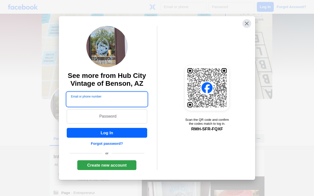 Hub City Vintage of Benson website preview
