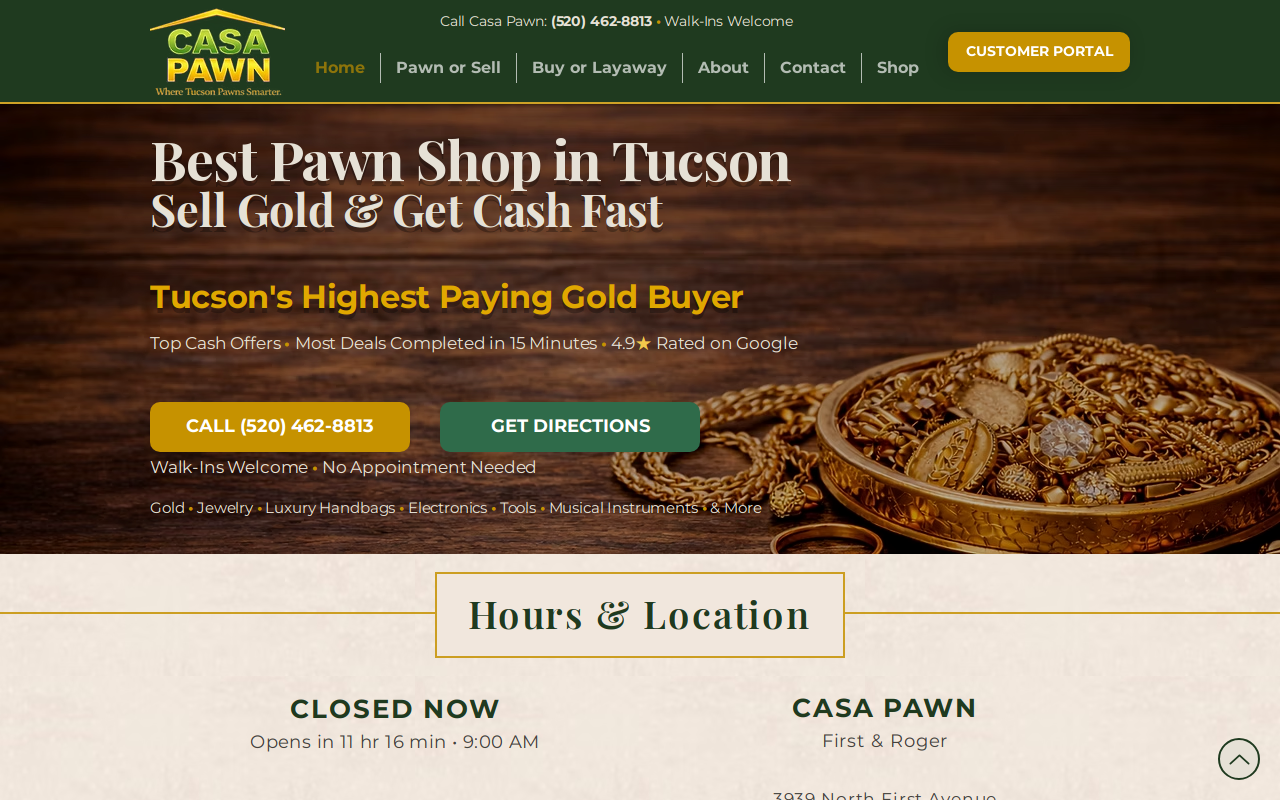 CASA PAWN website preview