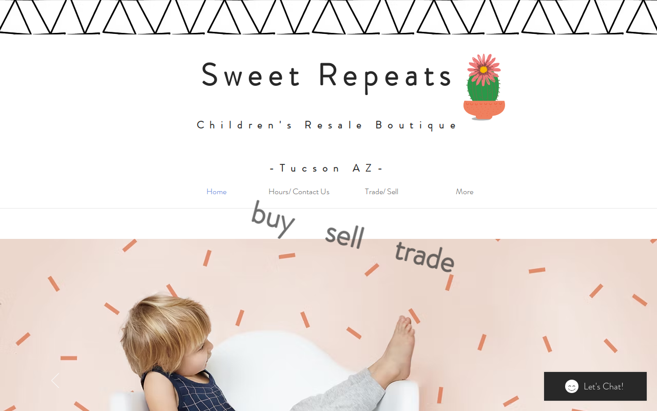 Sweet Repeats Children's Resale Boutique website preview