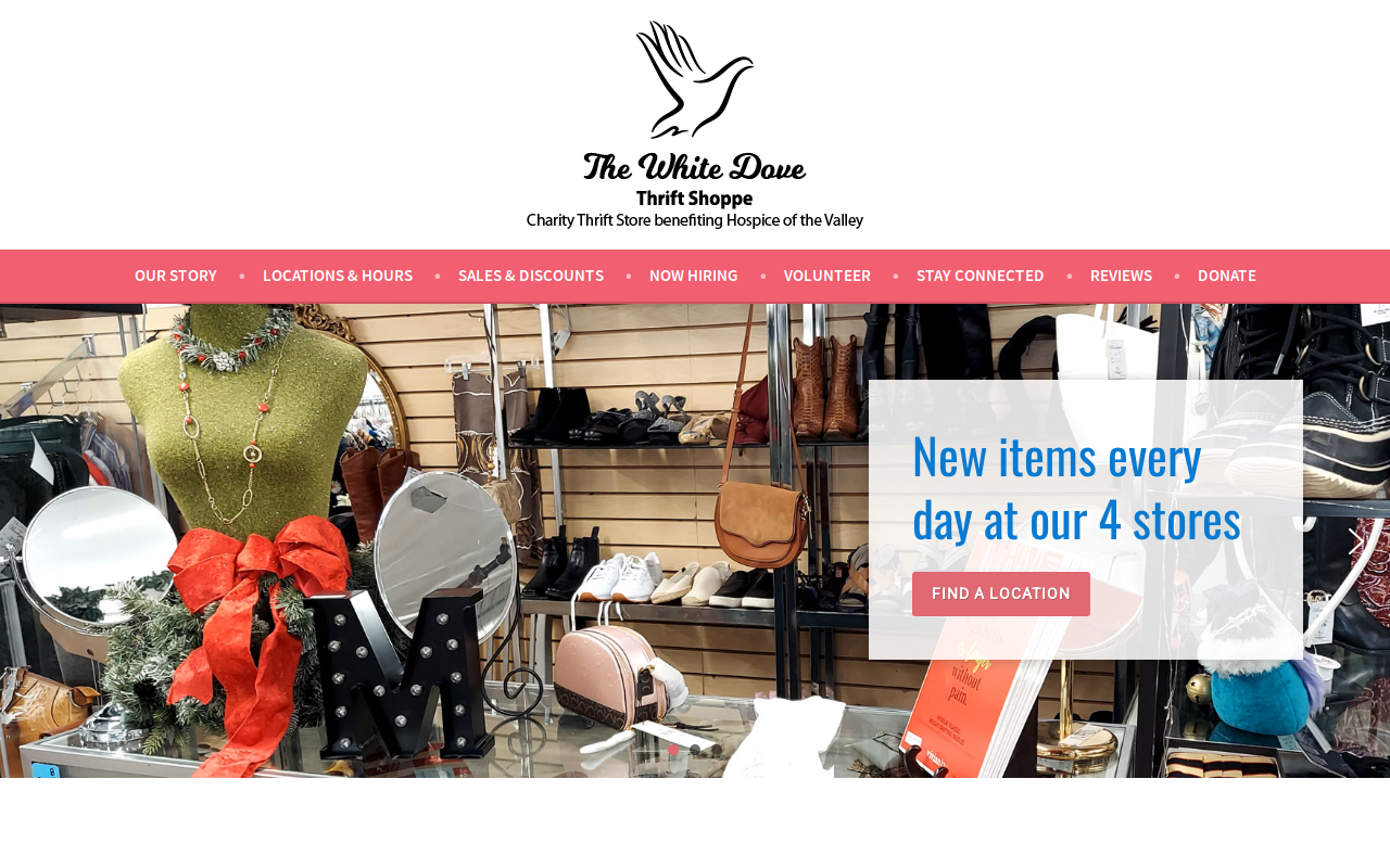 White Dove Thrift Shoppe website preview