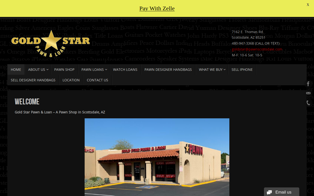 Gold Star Pawn & Loan website preview