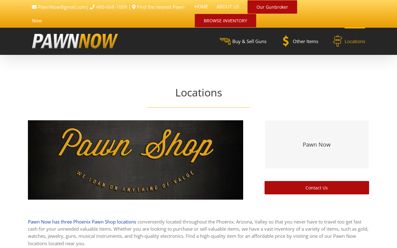 Pawn Now website preview