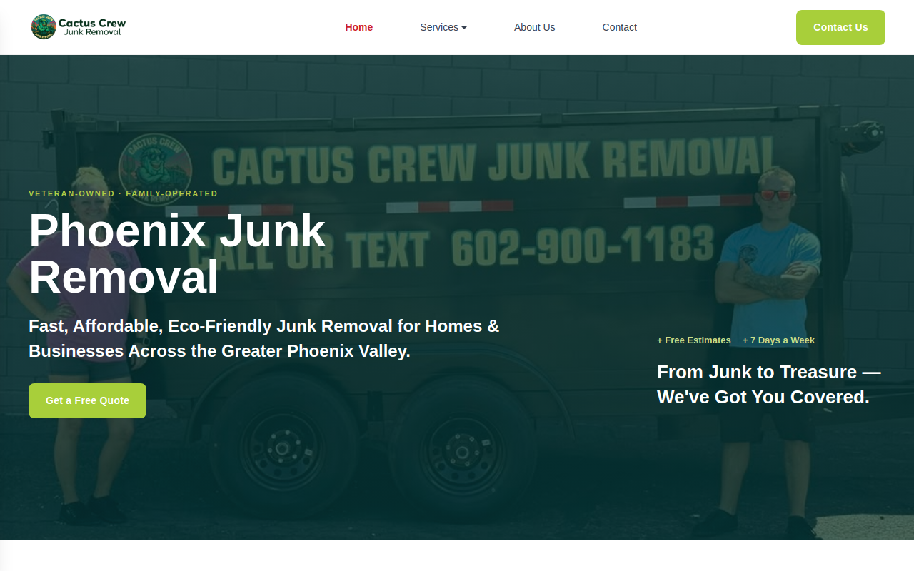 Cactus Crew Thrift Store website preview