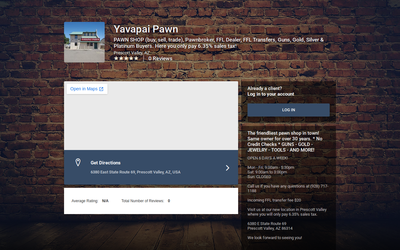 Yavapai Pawn website preview