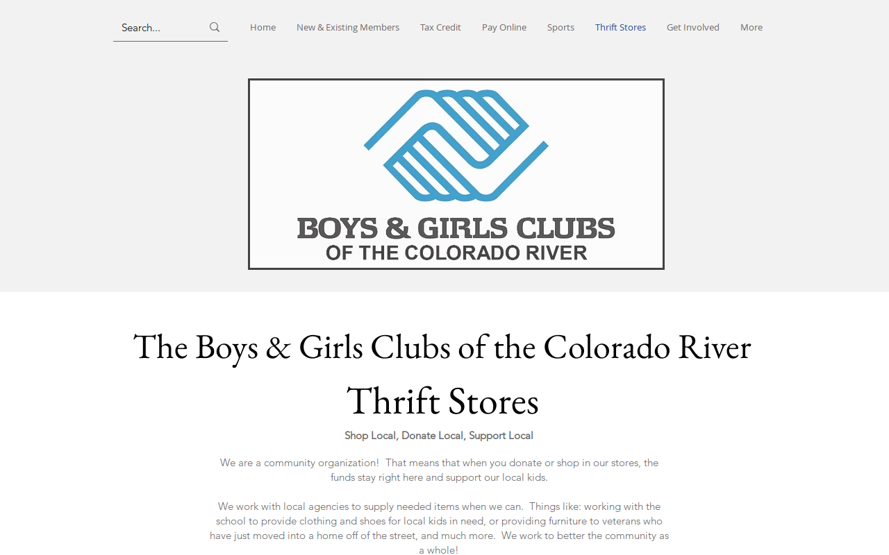 Boys & Girls Club Thrift Store website preview