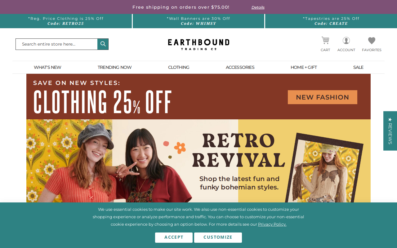 Earthbound Trading Co. website preview