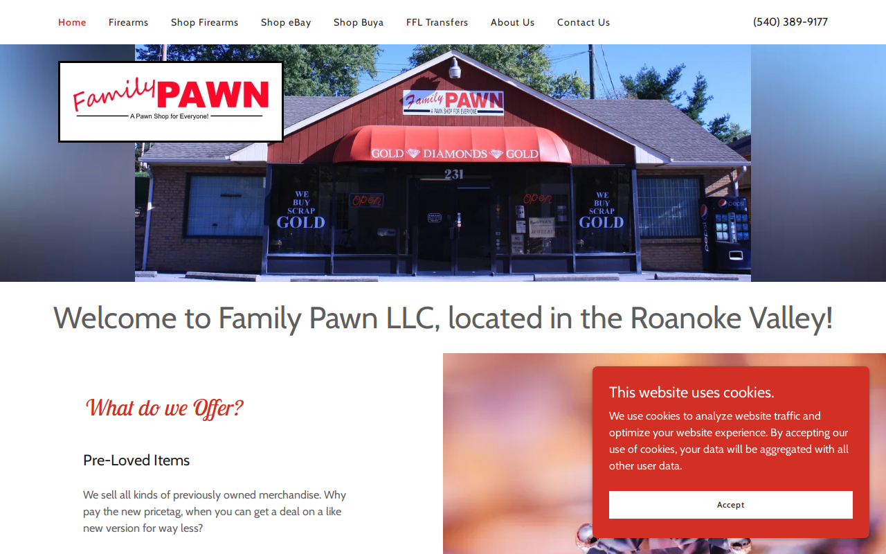 Family Pawn website preview